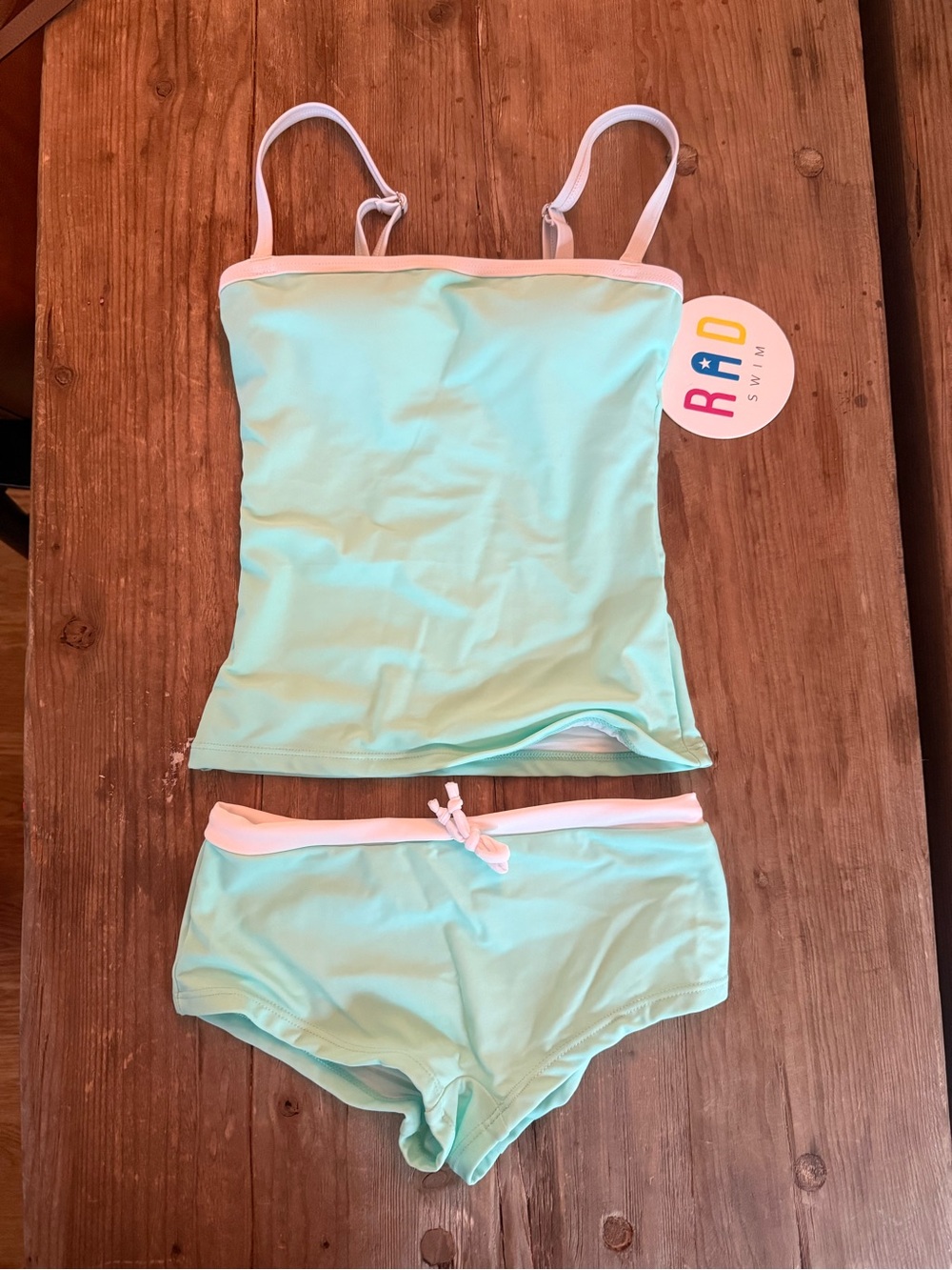 RAD Swim Girls' Mint Green Tankini Set